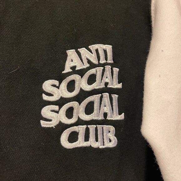 Anti Social Social Club ASSC Dropout Letterman Jacket Black / White Men’s Sz M - Picture 4 of 5